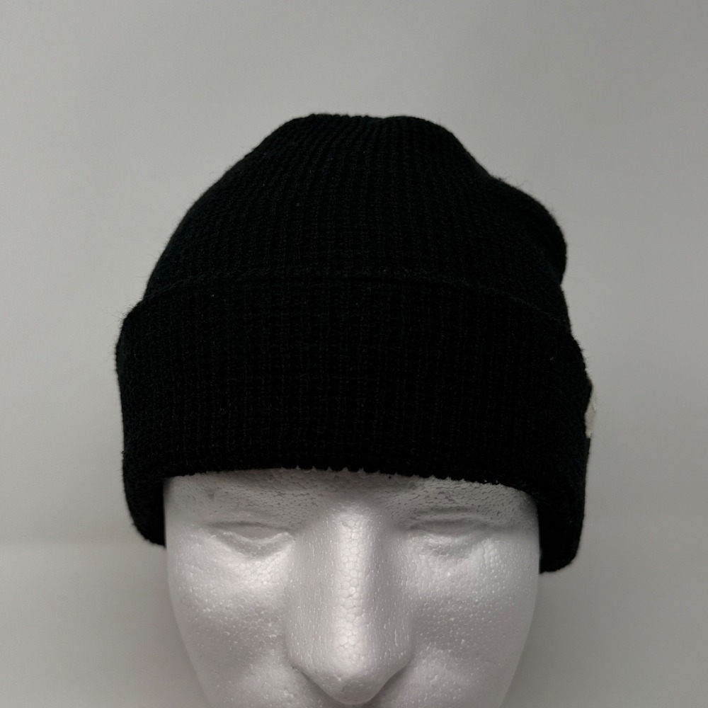 Vuori Mens Black Waffle Knit Cuffed Beanie Hat V864 One Size OS